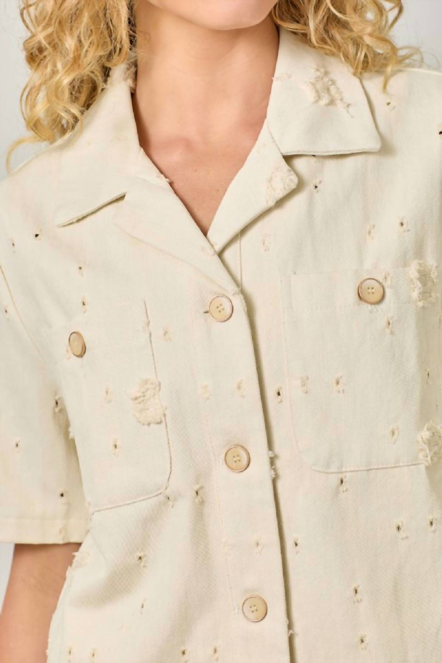 Mystree - Patched Pockets Shirt Jacket
