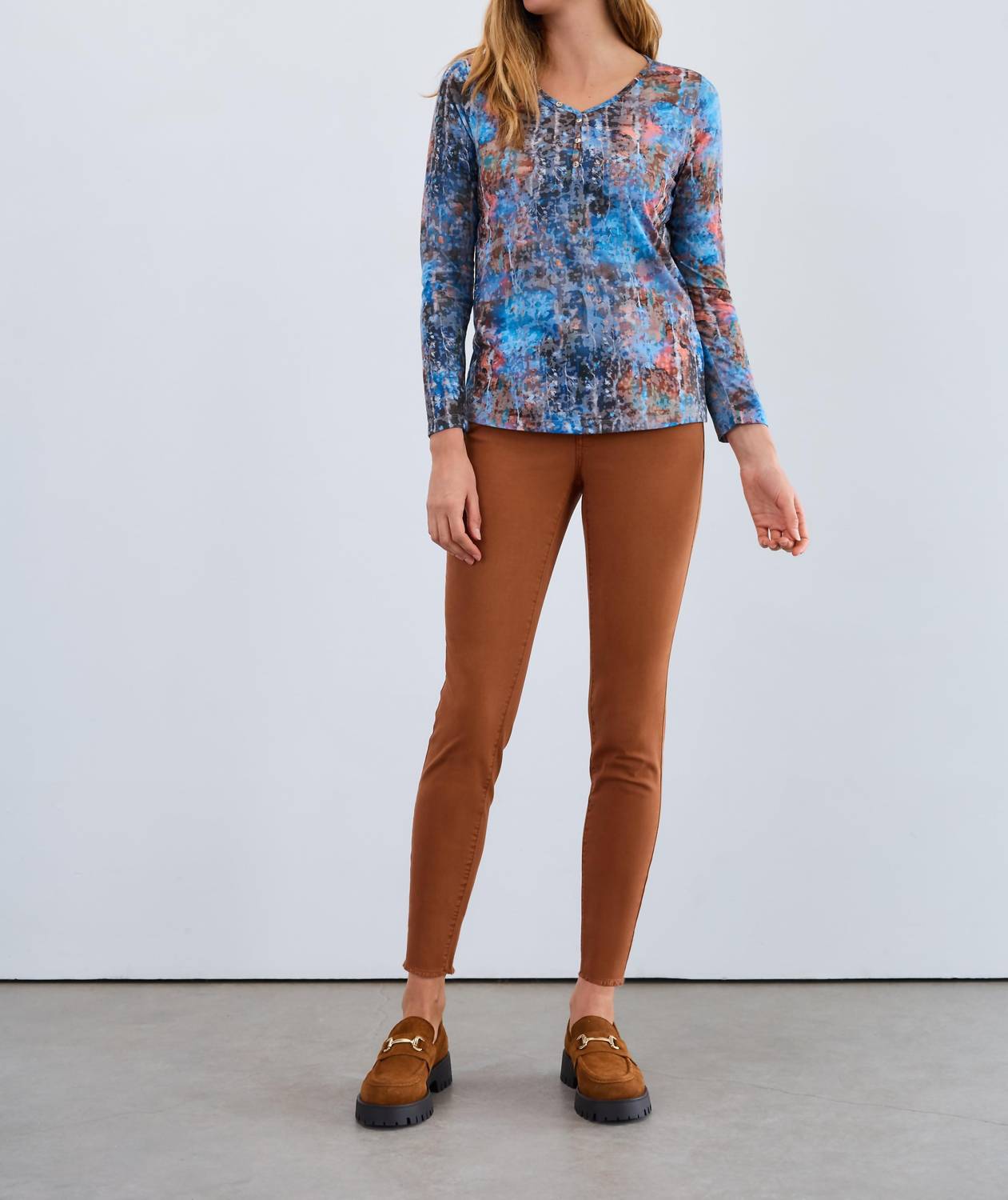 Fdj - Long Sleeve V-neck Top