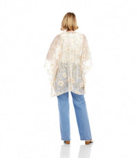 Karen Kane - Faris Floral Embroidered Open Front Jacket Kimono