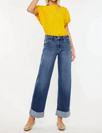 KanCan High Rise Wide Leg Jeans in medium wash - women's jeans