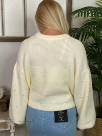Blu Pepper - Crewneck Sweater With Pearls