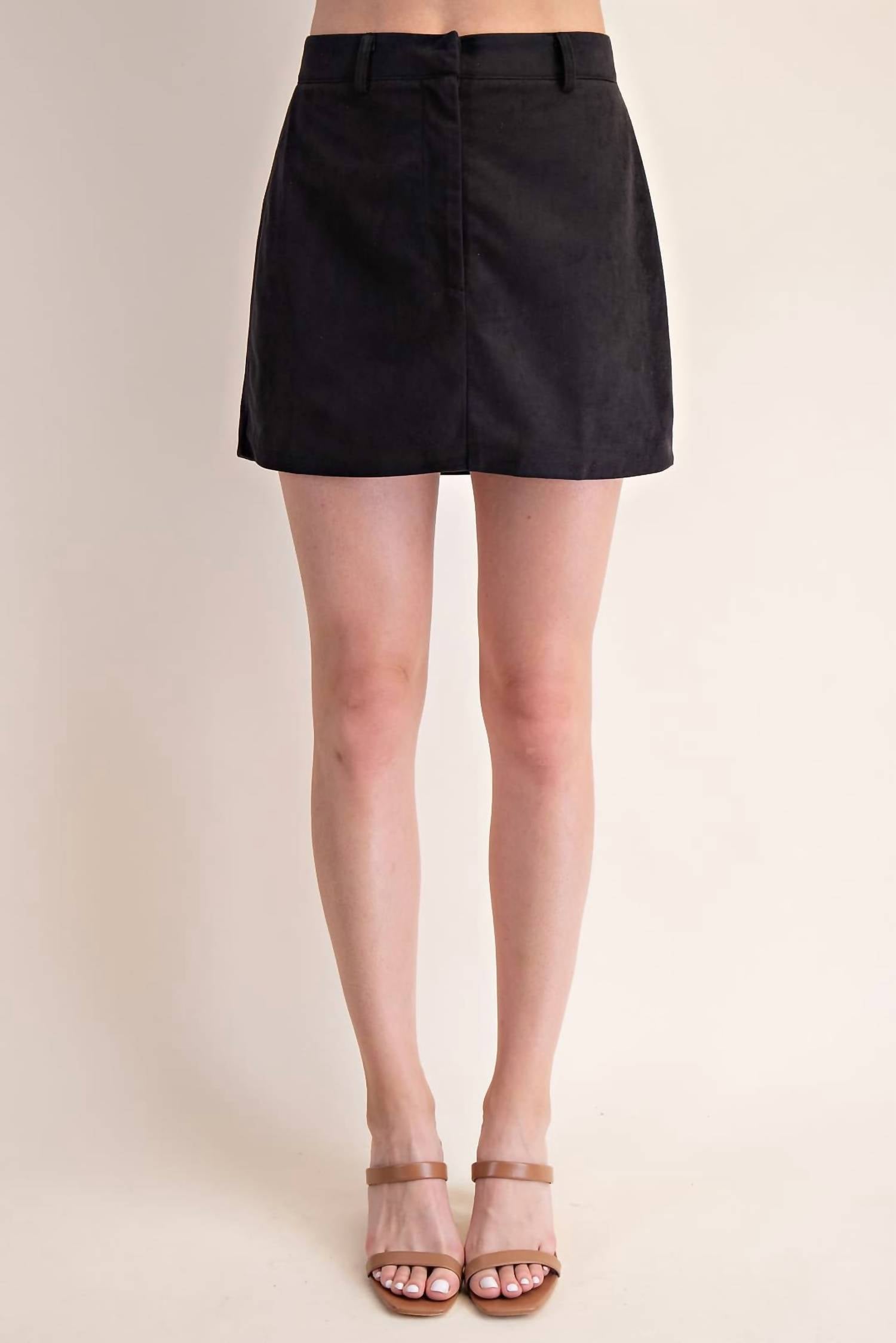Glam - Lulu Faux Suede Mini Skirt