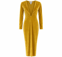 Magia - Women's Velvet V-neck Bodycon Dress