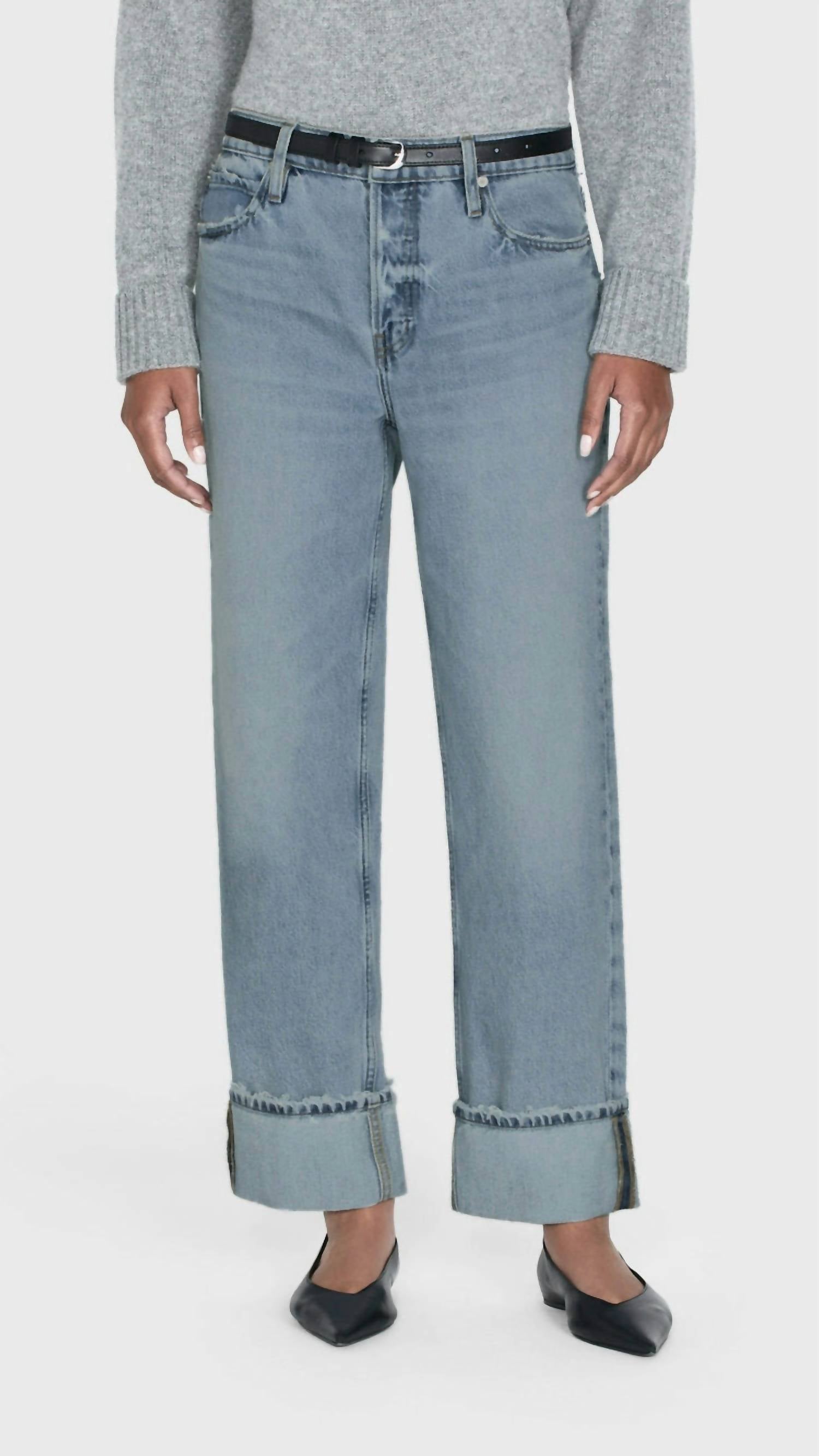 Frame - Slouchy Straight Wide Cuff Jean