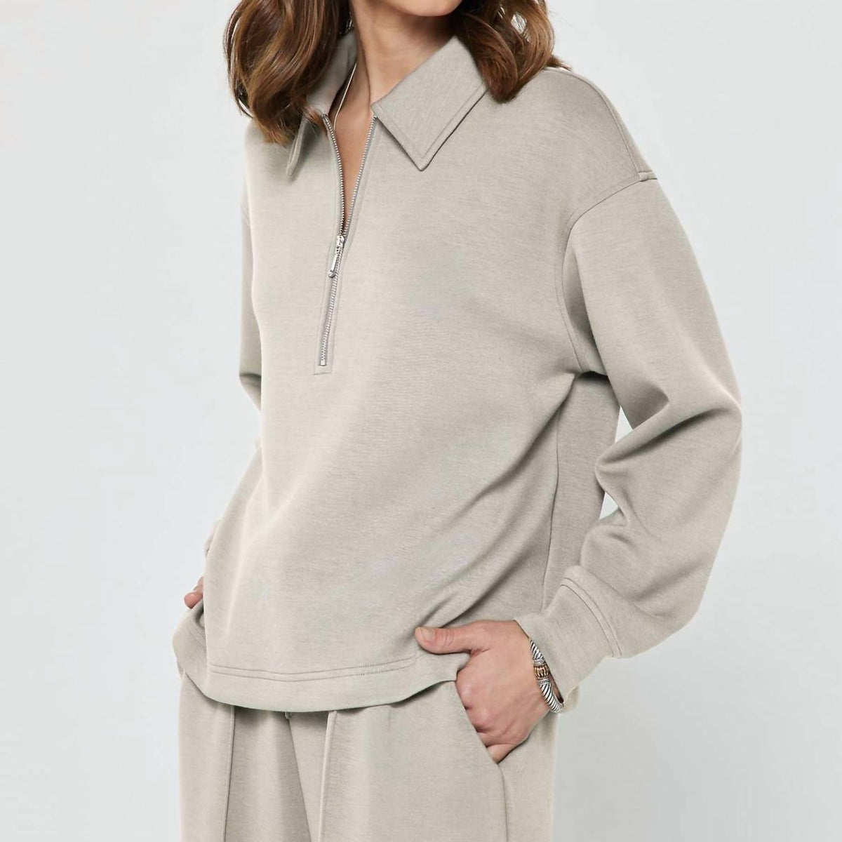 Current Air - Collared Half-zip Pullover Sweatshirt