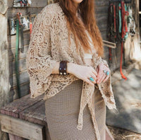 Leto - Crochet Floral Petal Kimono Wrap