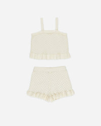 Rylee + Cru - Girl's Crochet Tank Top And Short Set