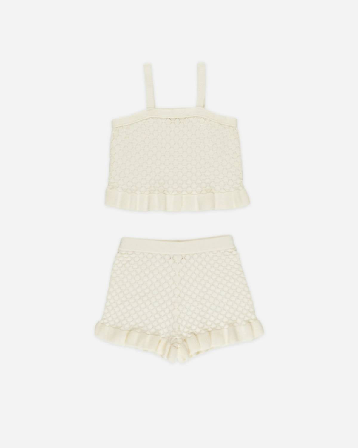 Rylee + Cru - Girl's Crochet Tank Top And Short Set
