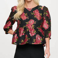 Meet Me In Santorini - Scarlet Blossom Blouse
