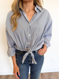 Elan - Araceli Stripe Button Down Top