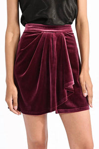 Molly Bracken - Velvet Draped Mini Skirt