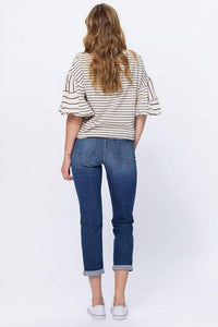 Judy Blue - Some Like It Hot Thermal Patch Boyfriend Jeans