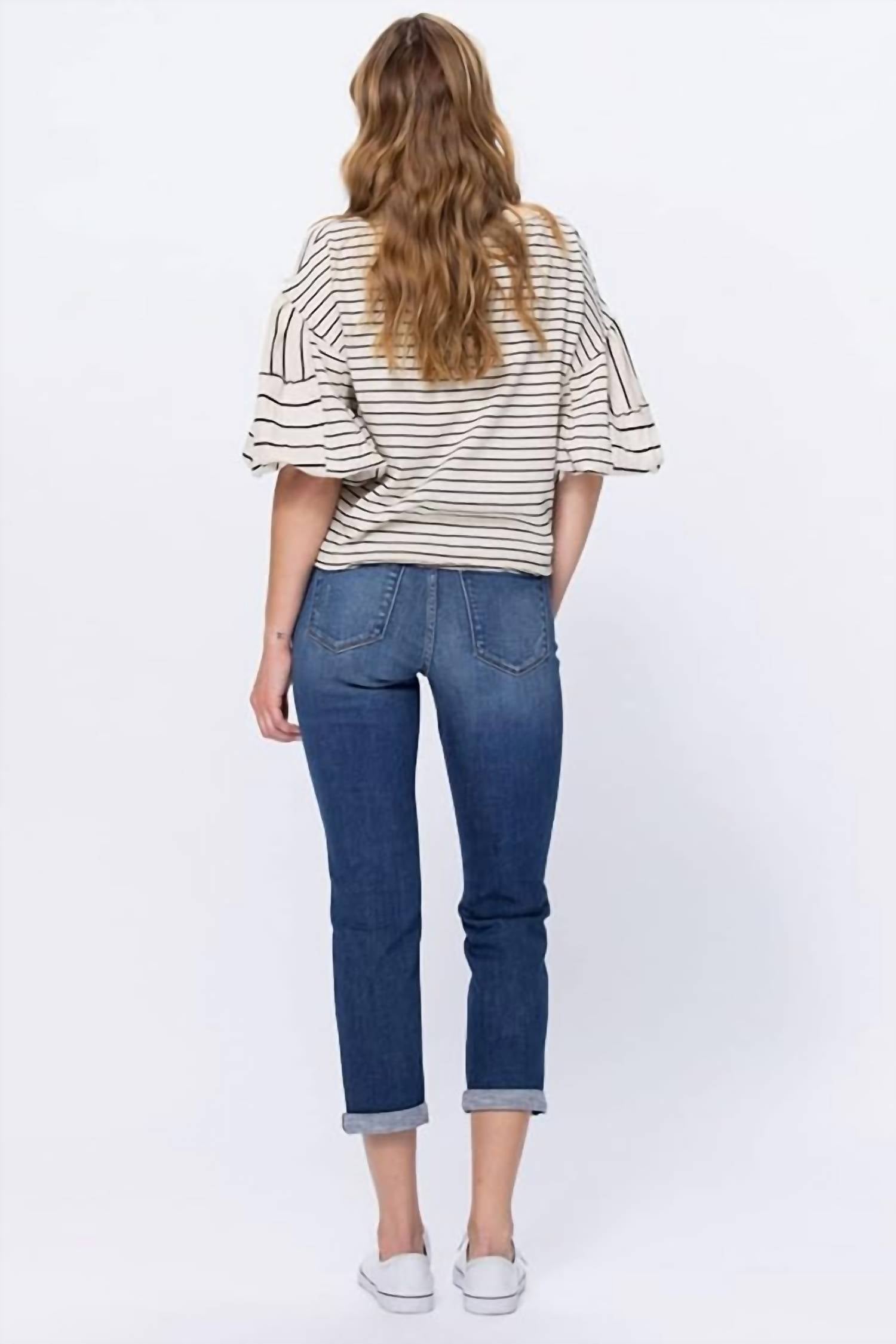 Judy Blue - Some Like It Hot Thermal Patch Boyfriend Jeans