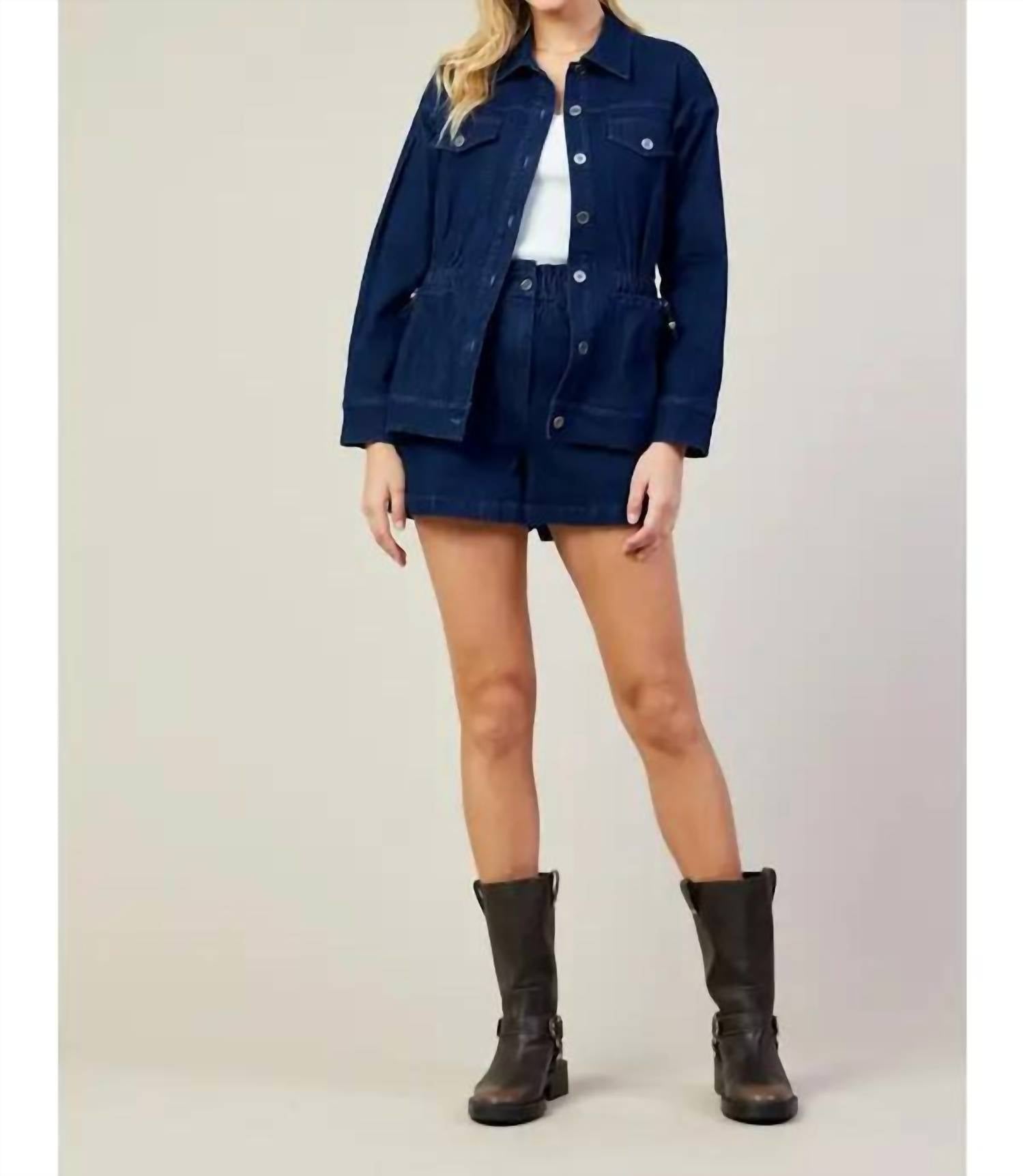 Skies Are Blue - stretch high waisted denim shorts