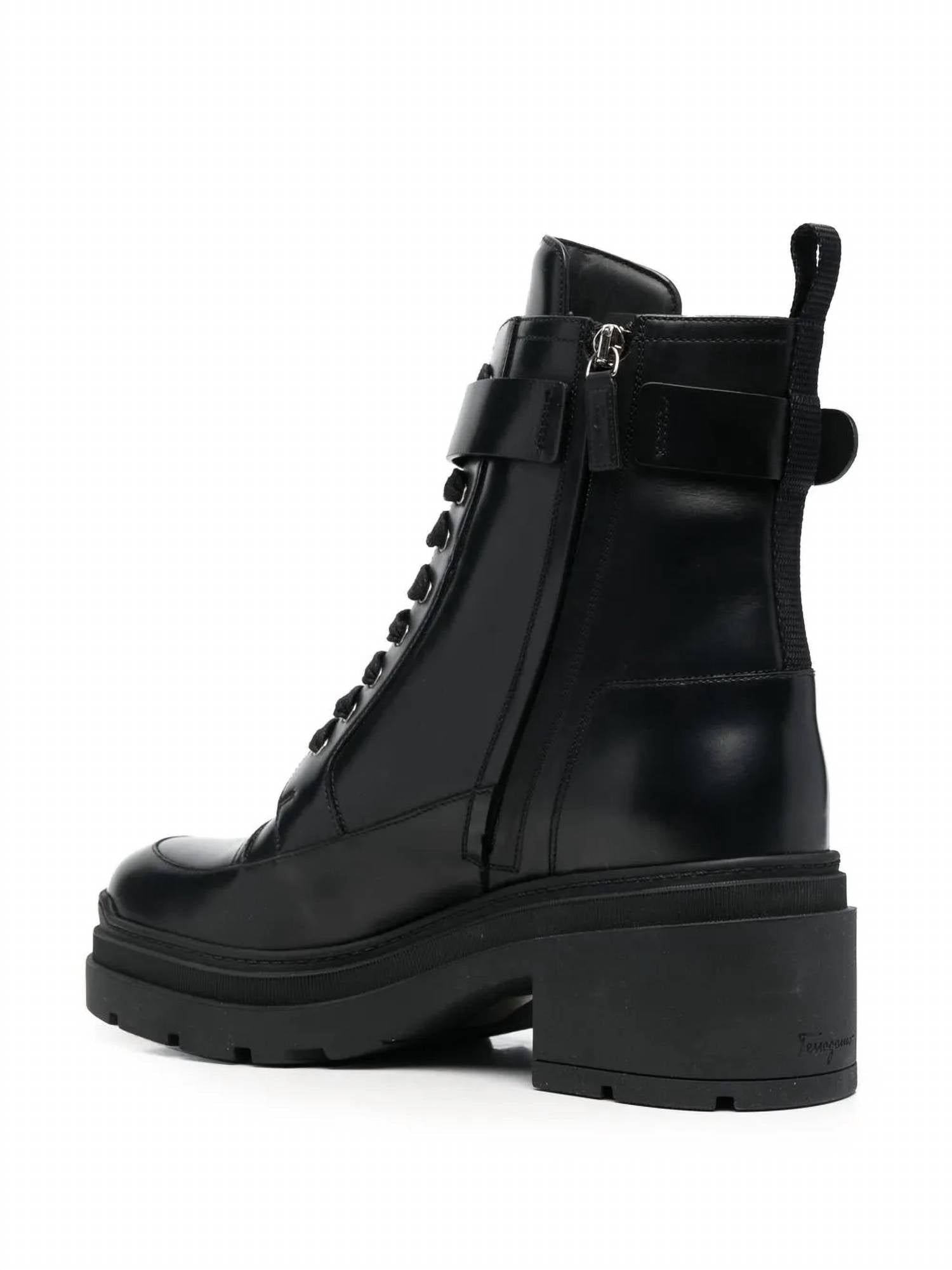 Salvatore Ferragamo - Women's Chunky Leather Biker Boots