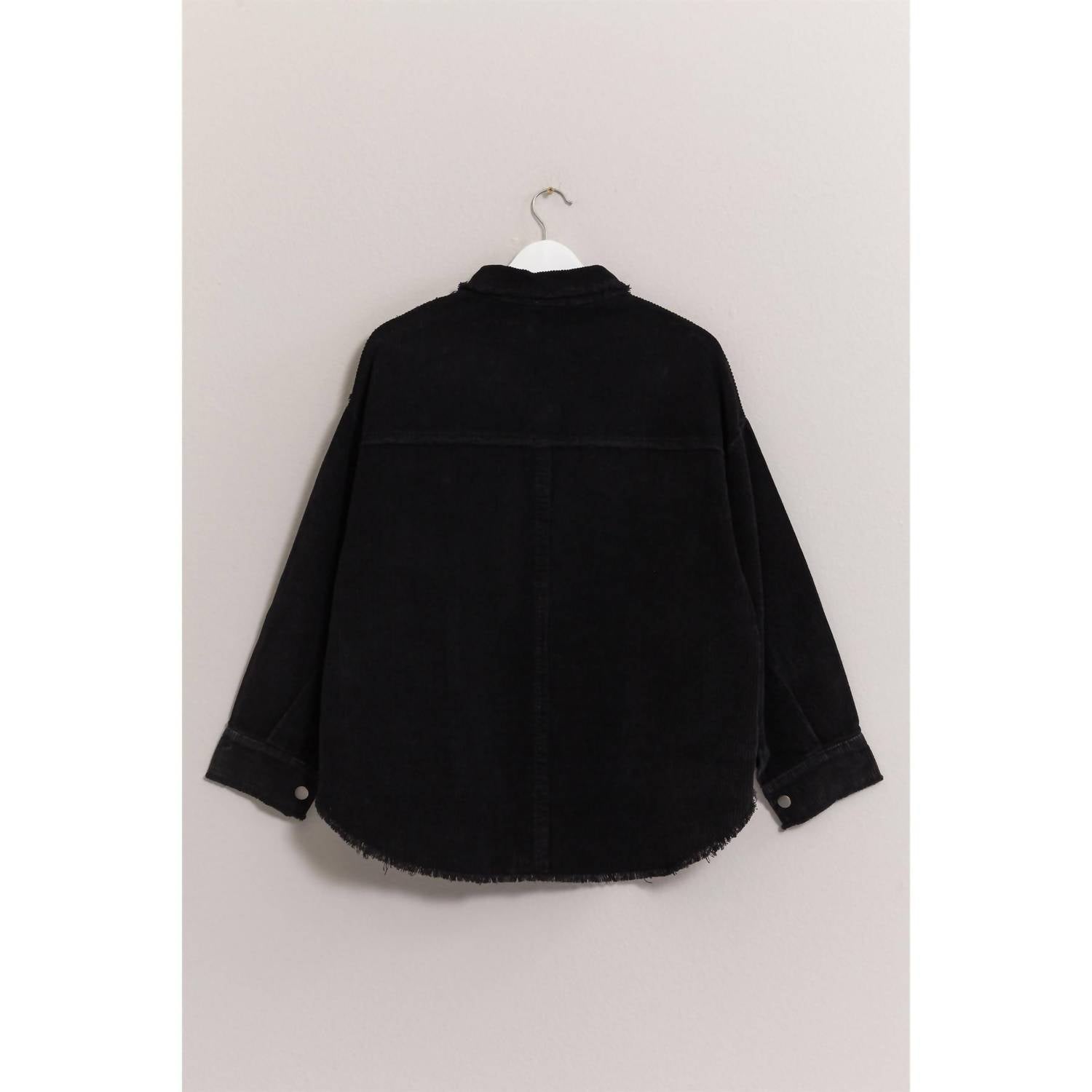 Hyfve - Women's Washed Corduroy Frayed Shacket