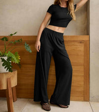 BEYOND YOGA Easy Wide Leg Pant in true black 1 - women's pants - view 5