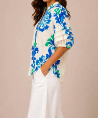 Maude Vivante - Coastal Bloom Cotton Blouse