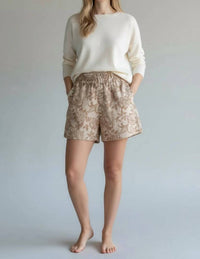Black Tape - Floral Elastic Waist Shorts