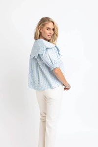 Karlie - Women's Floral Stripe Collar Button Up