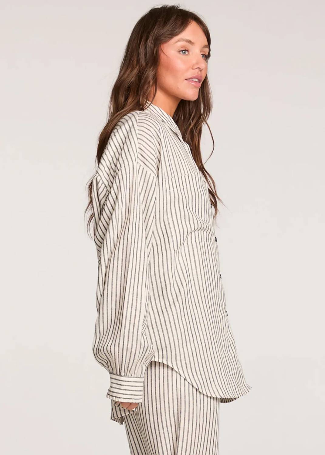 saltwater LUXE Martey Top in black white - women's shirt - alternate view