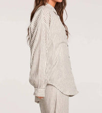saltwater LUXE Martey Top in black white - women's shirt - detail view