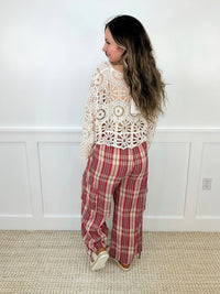 Bibi - Truth Be Told High-rise Cotton Blend Plaid Cargo Pants