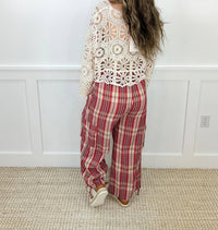 Bibi - Truth Be Told High-rise Cotton Blend Plaid Cargo Pants