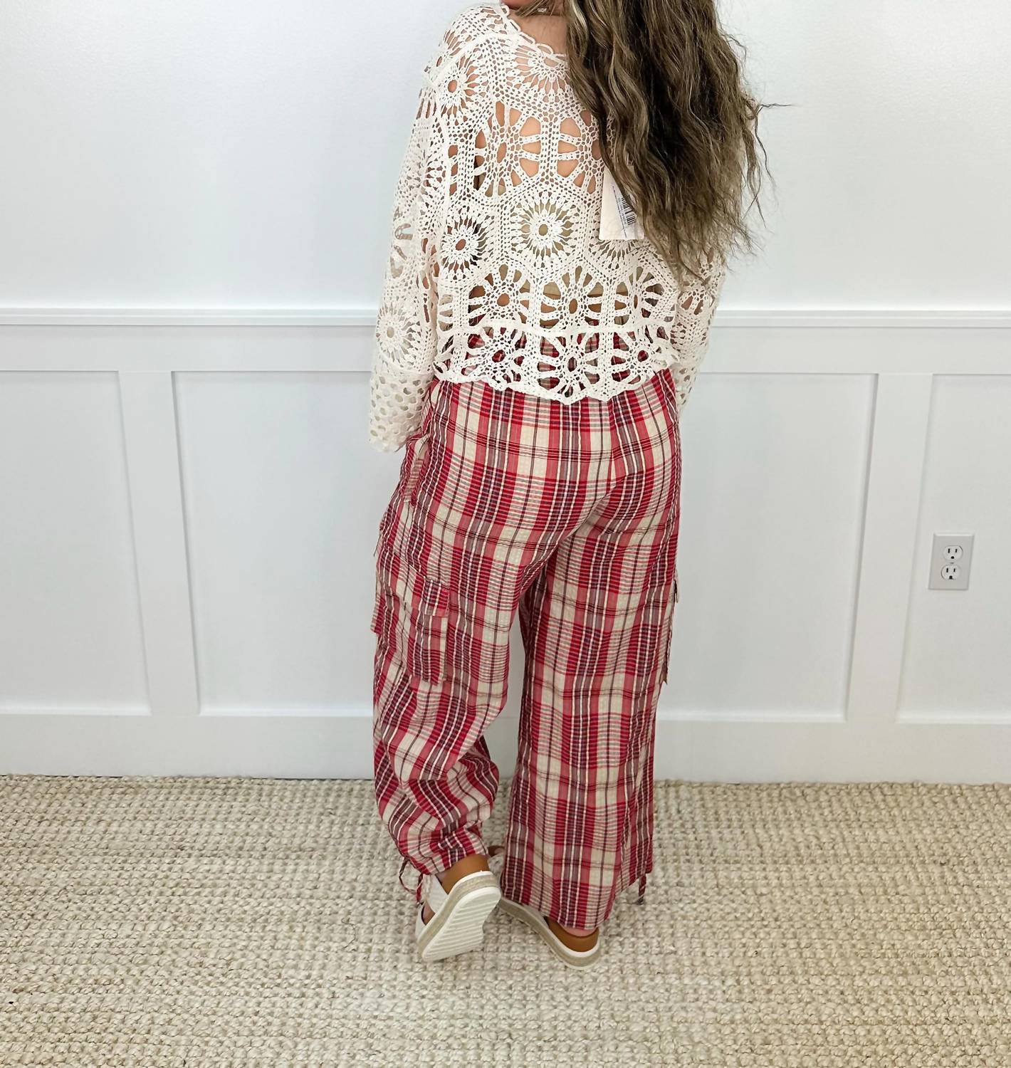 Bibi - Truth Be Told High-rise Cotton Blend Plaid Cargo Pants