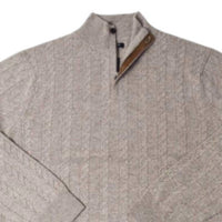 F/X Fusion Men's Jon Randall Cable Quarter Zip Sweater in tan - men's sweater - detail view