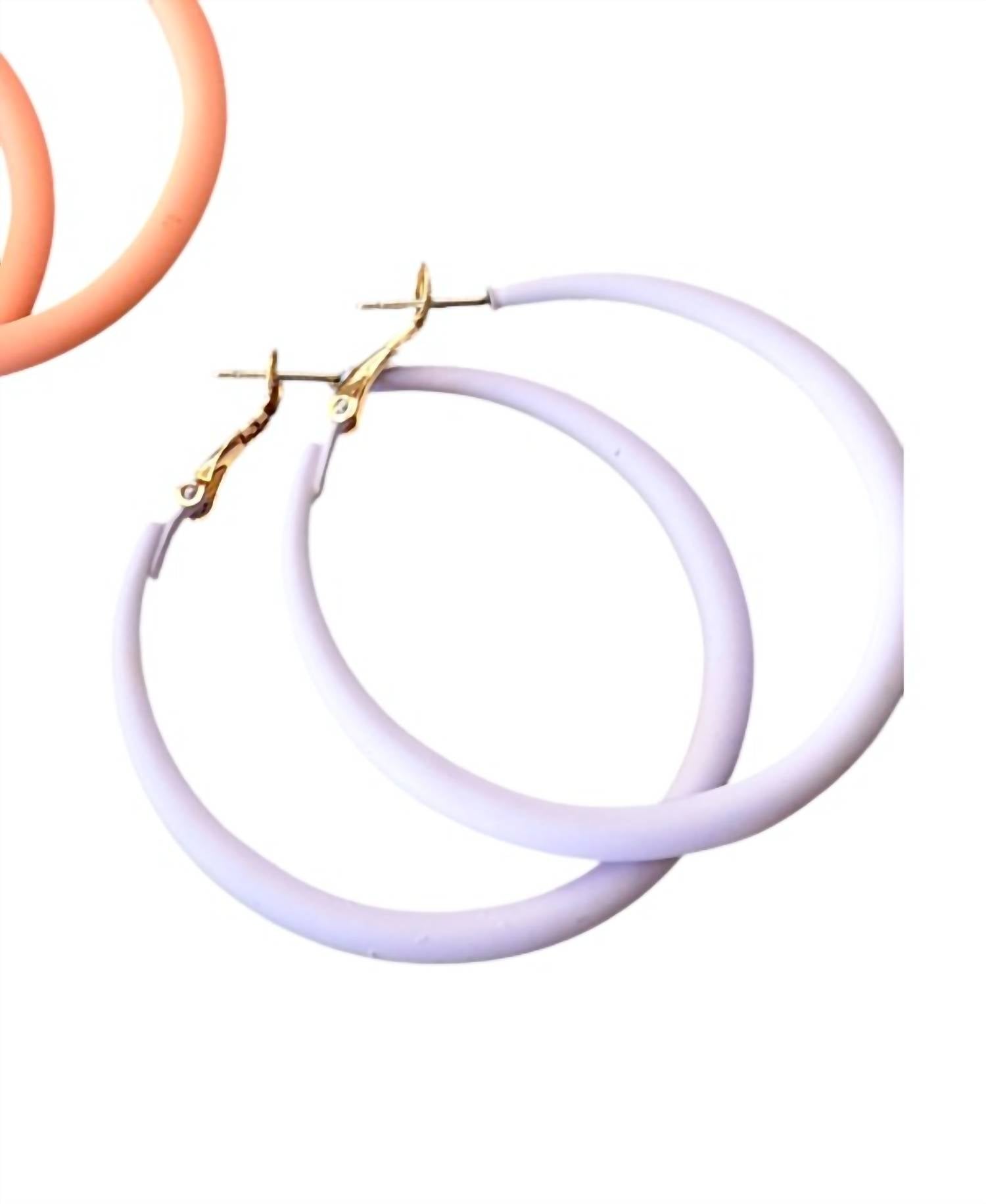 White Label - Women's Matte Pastel Hoop Earrings