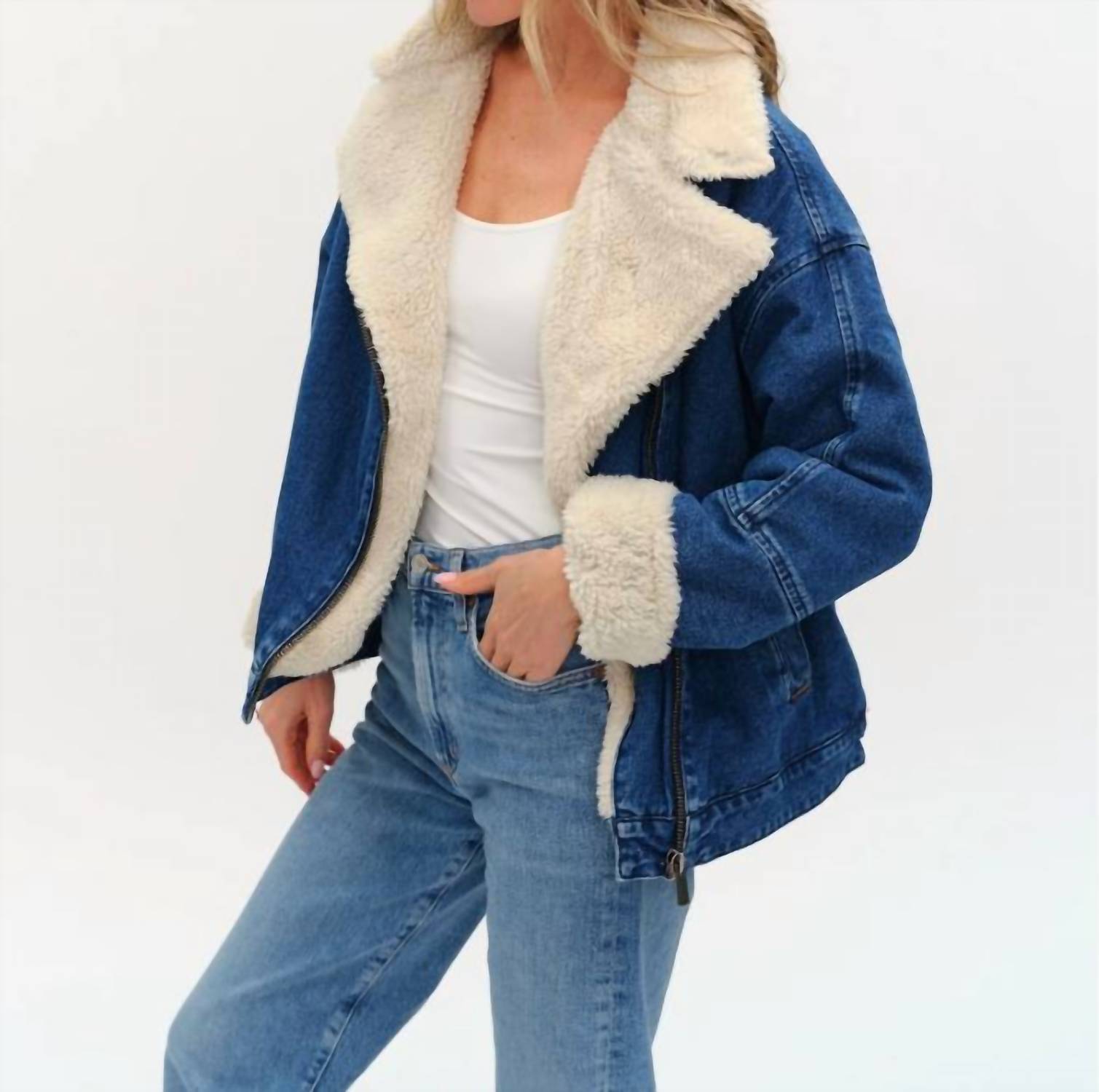Six/Fifty - Williston Faux Fur Denim Jacket