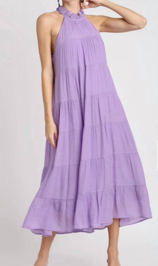 Umgee - Halter Neck Tiered Maxi Dress