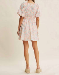 In February - Spring Airy Watercolor Mini Dress