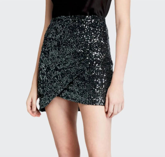 Fidela Embellished Draped Mini Skirt