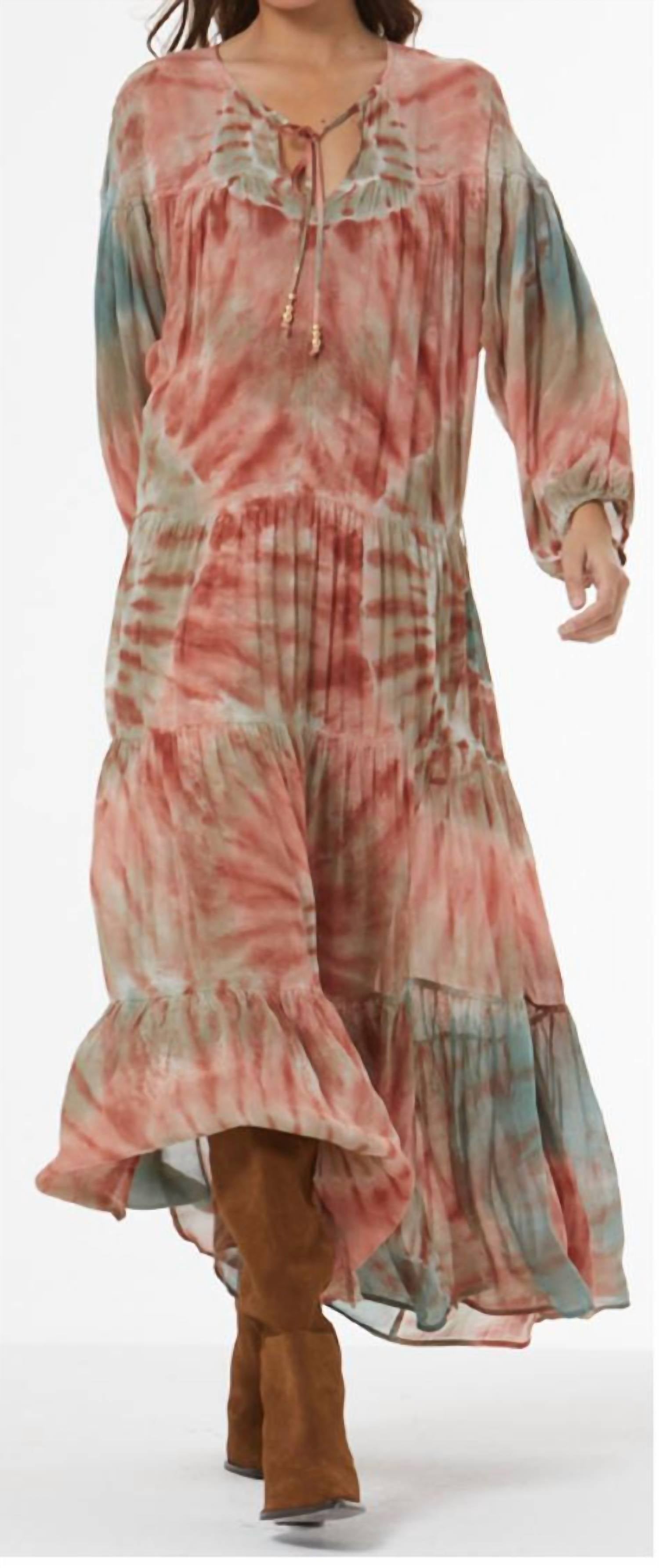 young fabulous & broke Callen Maxi Dress in deep rust venus wash - women's dress