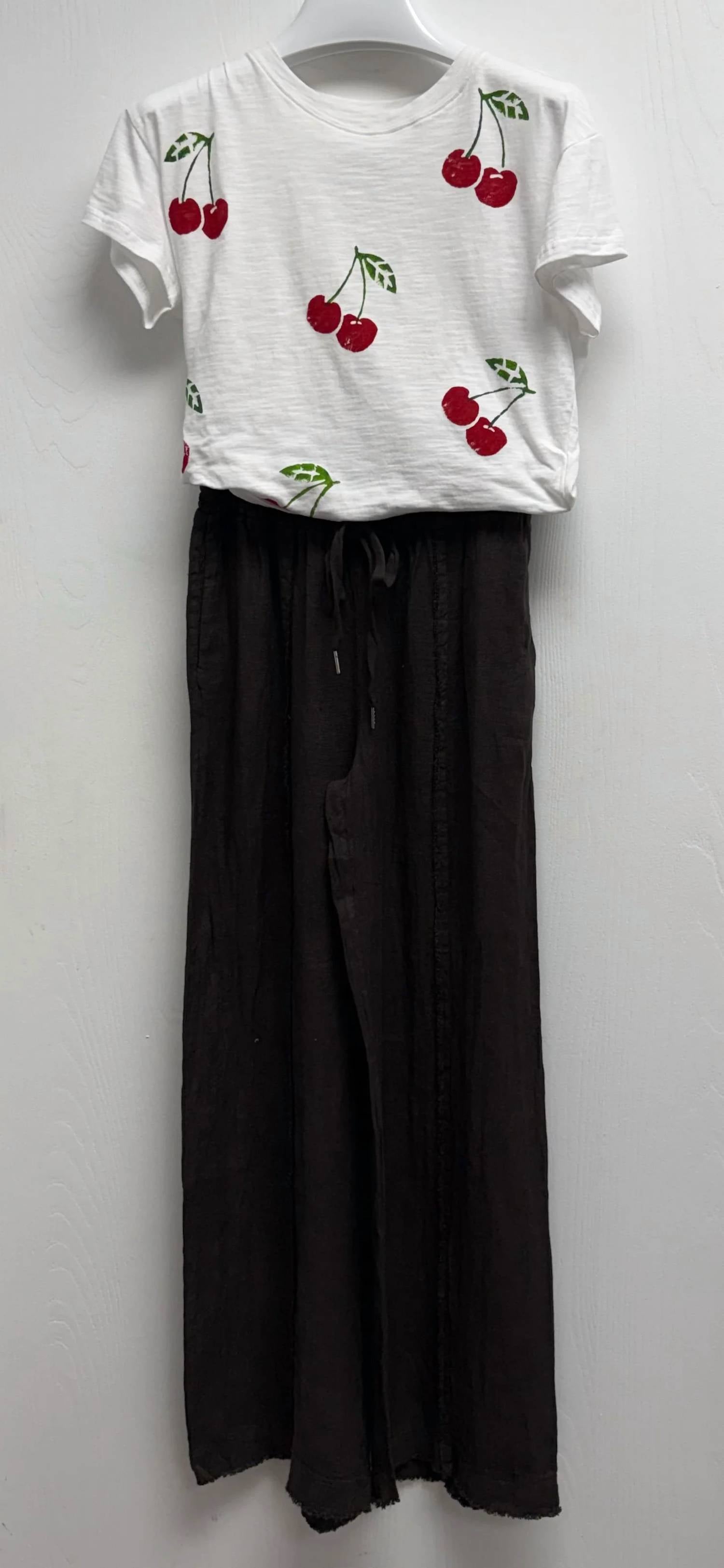 Femme Fatale - Women's Jackie Linen Wide Leg Pants With Fringe Detail