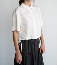 Elle Grey - Button-up Shirt With Tie Hem
