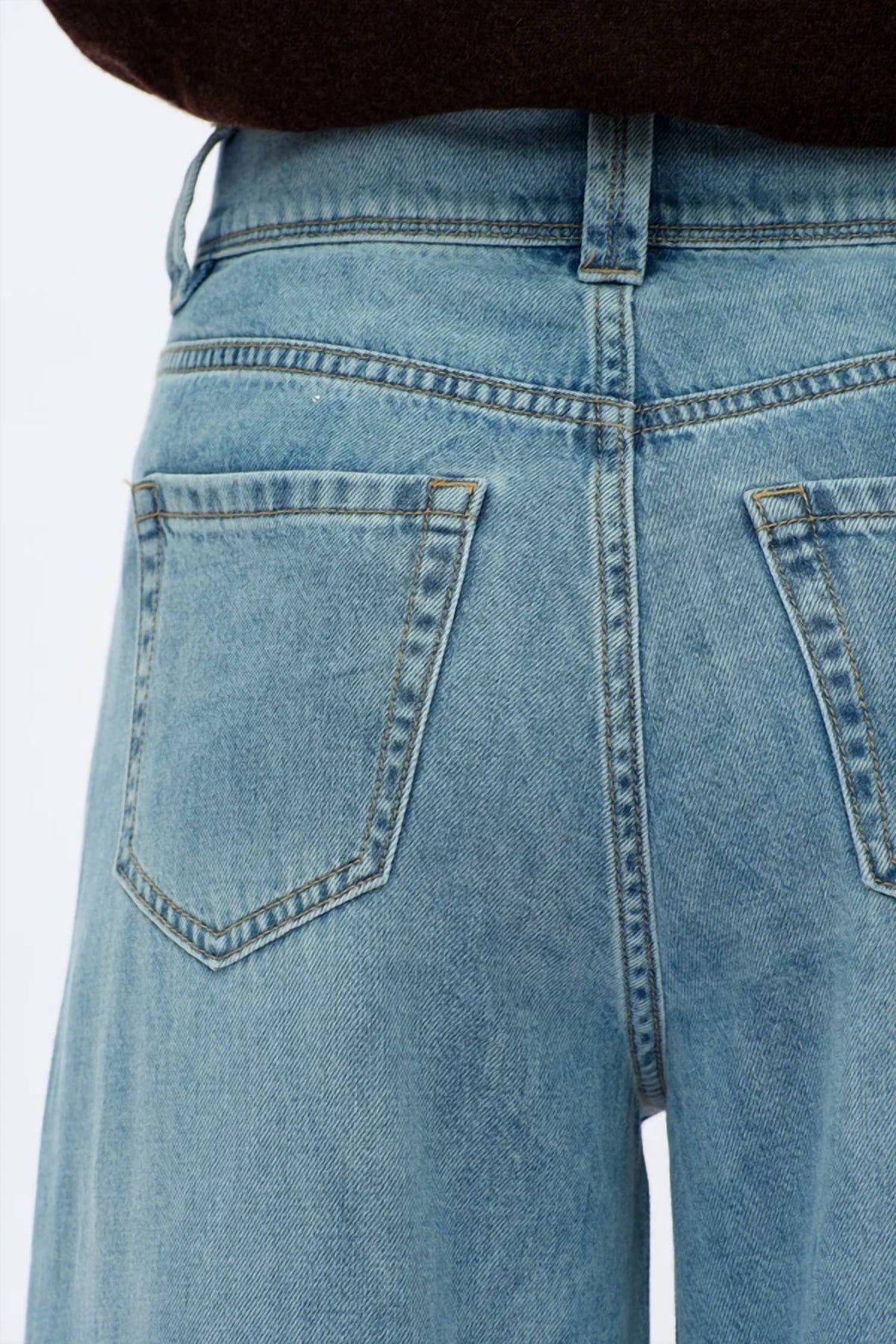 Bayeas - Super High Rise Rhinestone Wide Leg Jeans