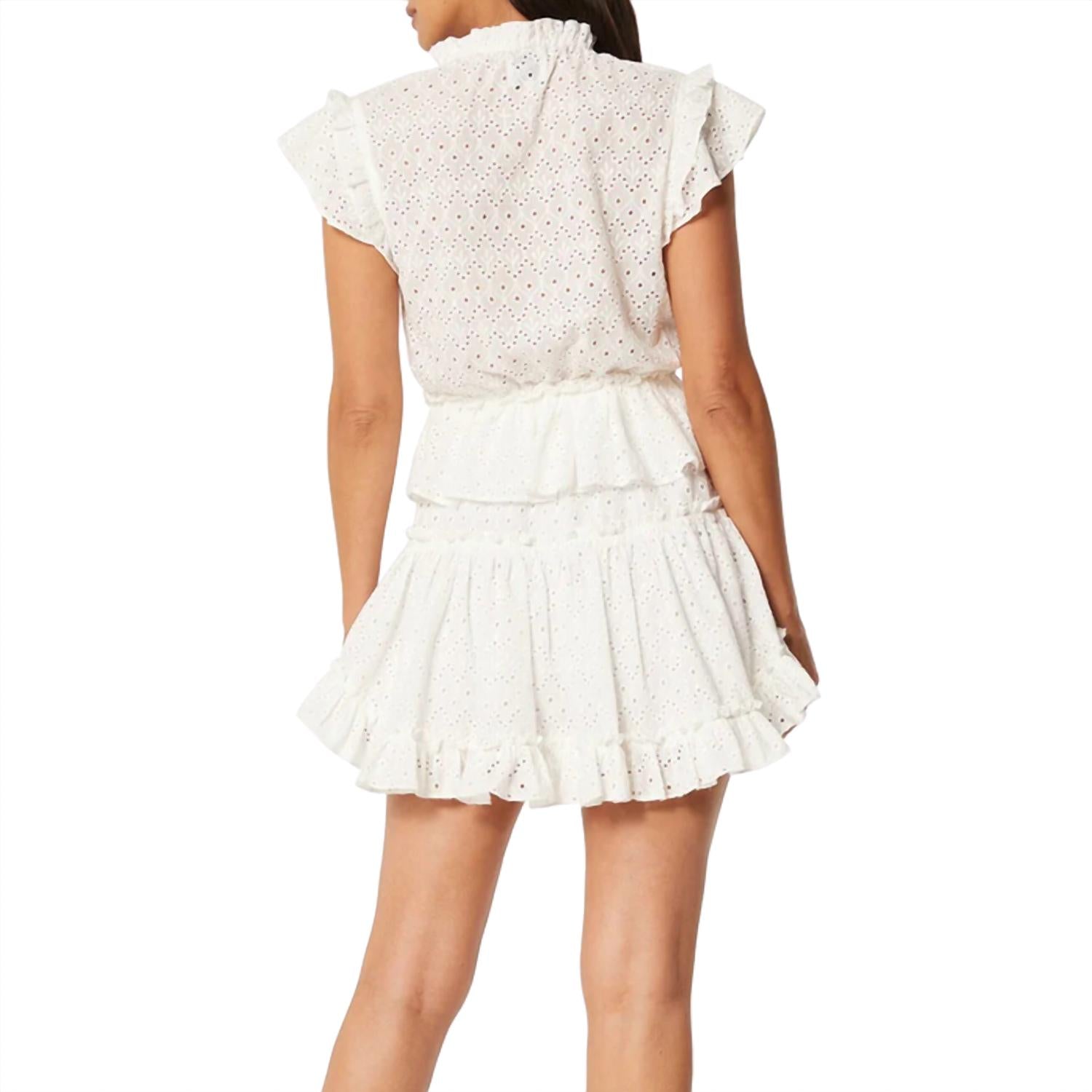 Misa Los Angeles Iliana Dress in white eyelet - women's dress - alternate view