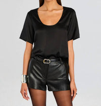 RETROFETE Evangelista Silk Top in black - women's blouse