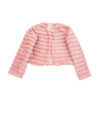 flowers by zoe Girls Fancy Faux Fur Jacket in pink - kids' jacket