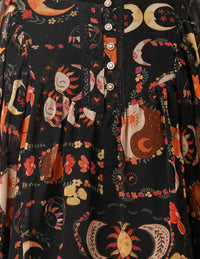 EMILY LOVELOCK Bertha Long Sleeve Blouse in black - women's blouse - alternate view