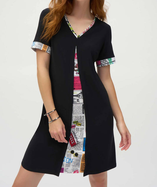 Joseph Ribkoff - Newspaper Print Mini Dress