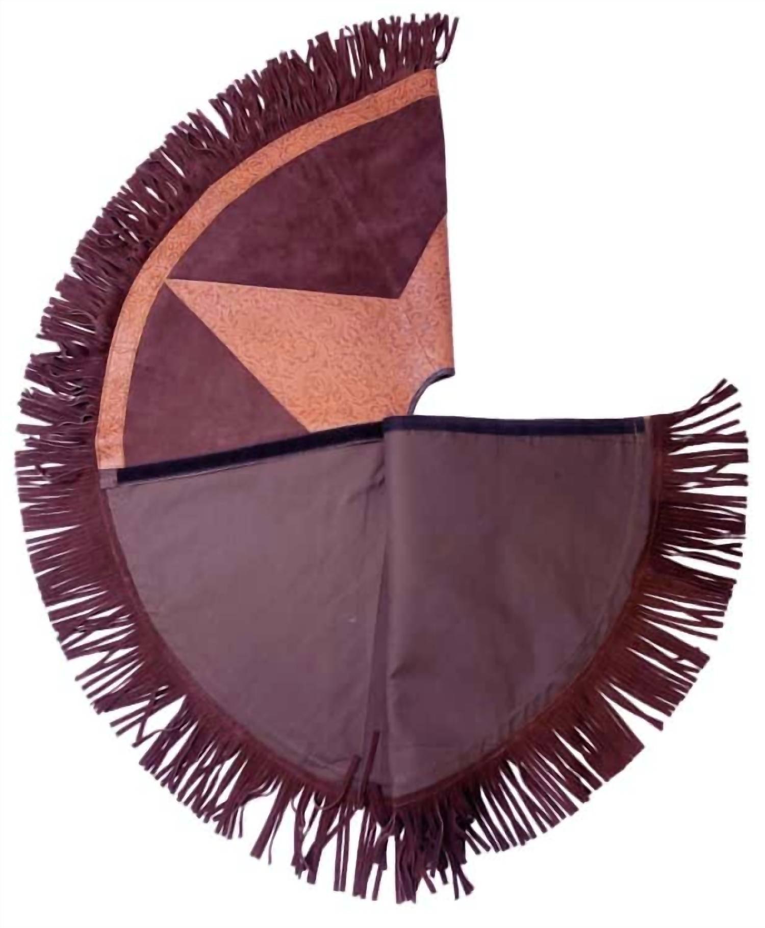 Showman - Embossed Star Suede Leather Christmas Tree Skirt