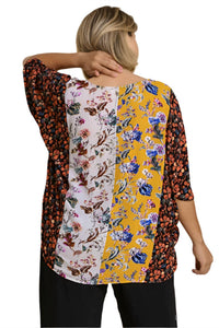 Umgee - Mixed Floral Print Top -plus