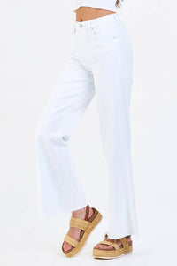 Dear John Denim - FIONA MID RISE WIDE LEG JEANS WHITE