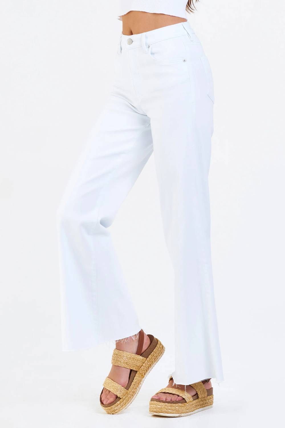 Dear John Denim - FIONA MID RISE WIDE LEG JEANS WHITE