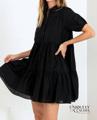 Hyfve - Candace Tiered Mini Dress with Puff Sleeves