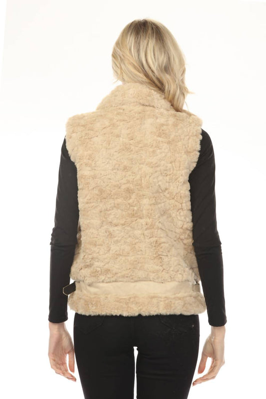 Metric Knits - Faux Fur Zip Up Vest
